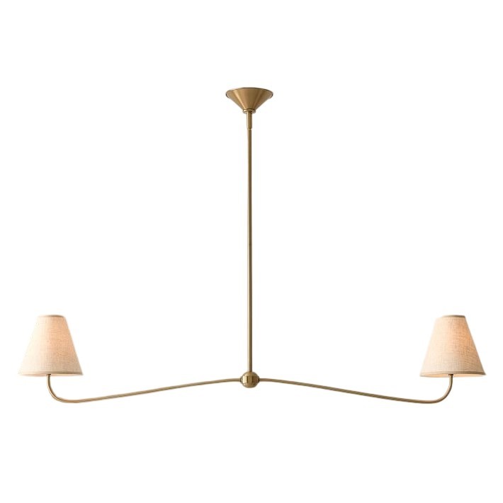 Two-light Fibura chandelier plain shade option