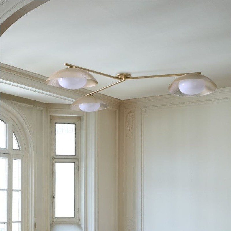 Elorina 3-light ceiling fixture with warmer glass appearance