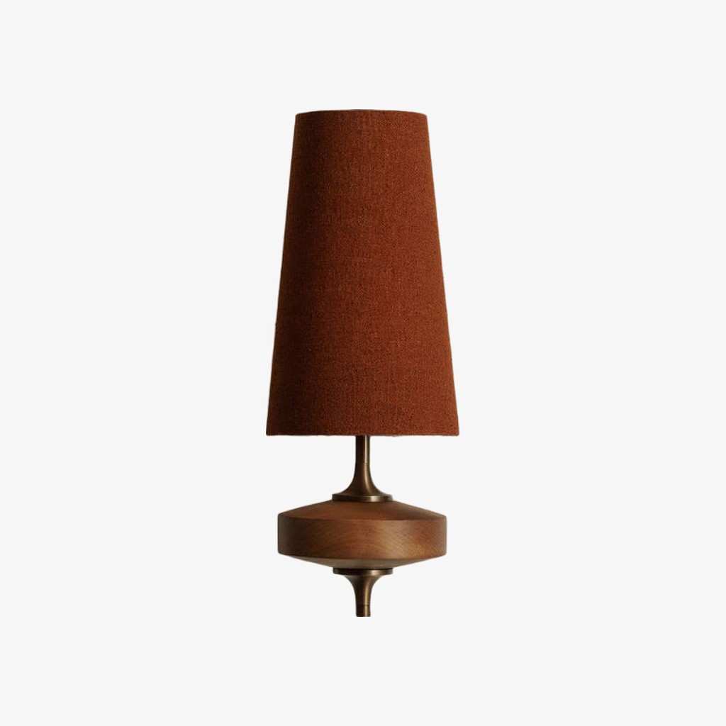 Single-head Chrona Rho wall lamp with red fabric shade