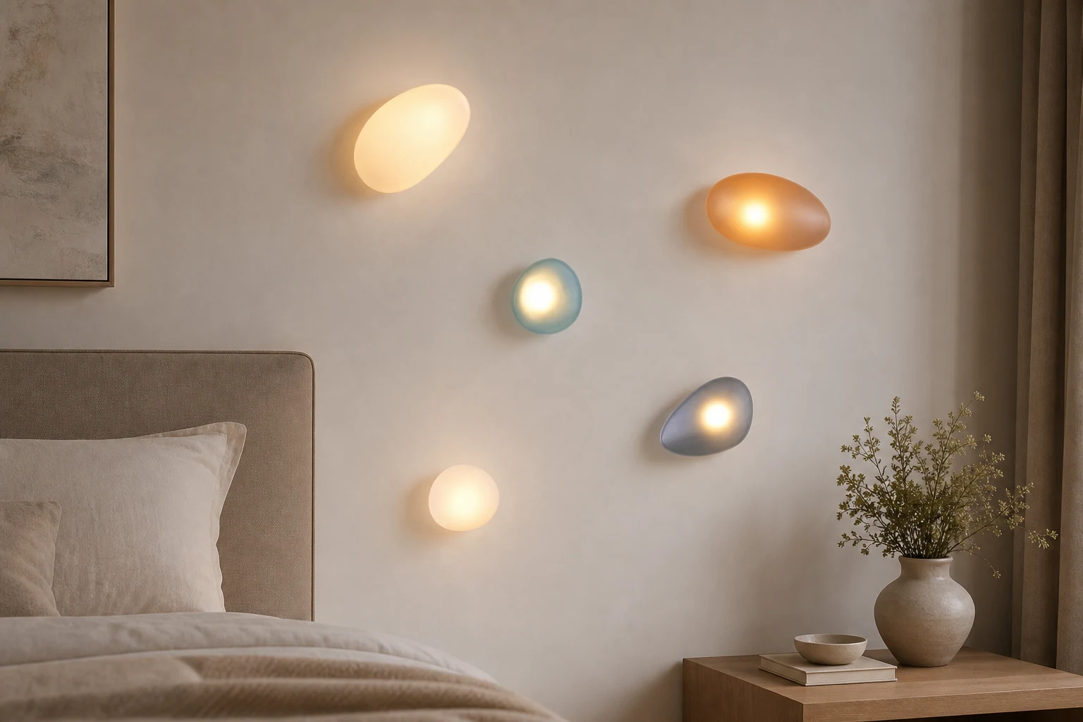 Pebble Glass Wall Lamp in a lifestyle wall-light scene