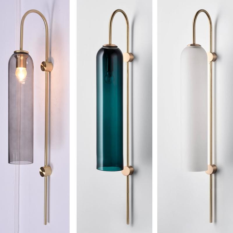 Lampa ścienna Glass Float Glide ze szklanym kloszem w opcji kolorystycznej