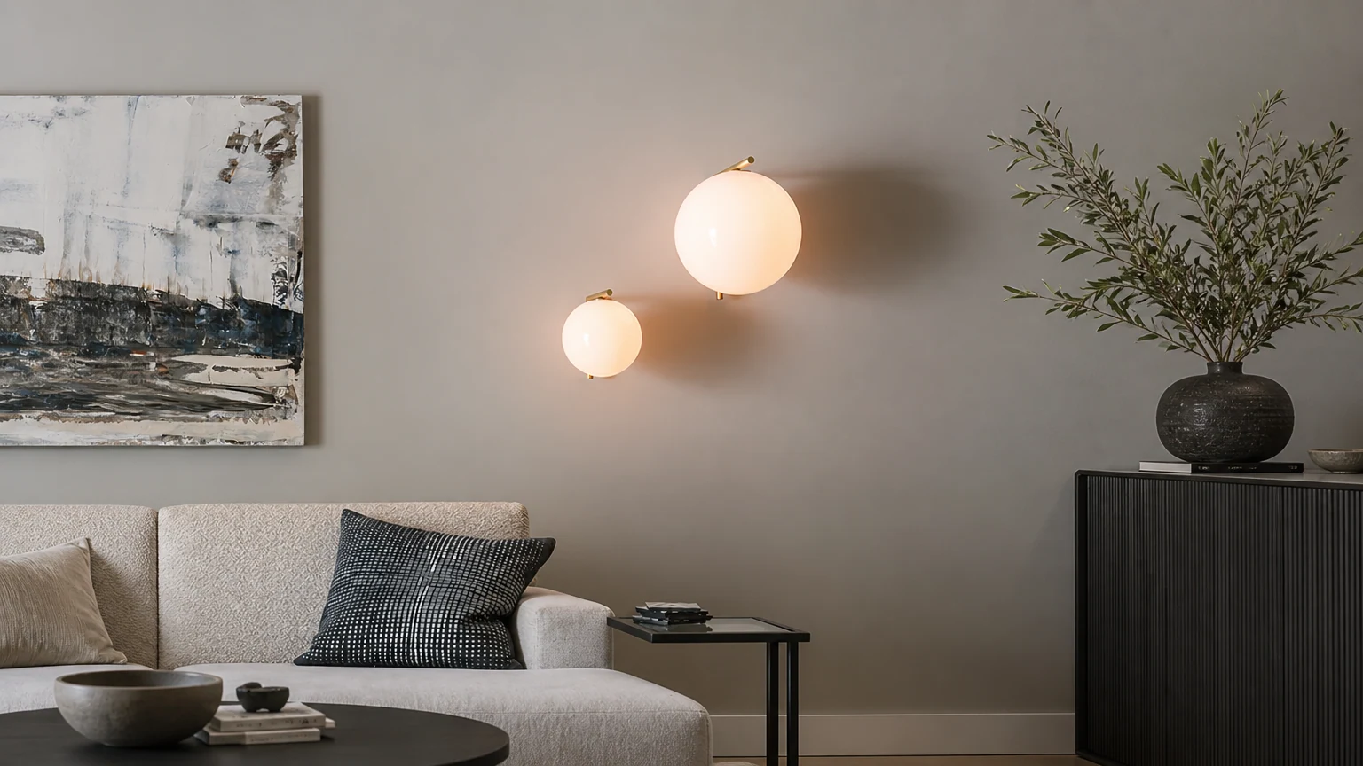 Stylish Glass Globe Wall Light/Ceiling Light S62 in a warm interior setting