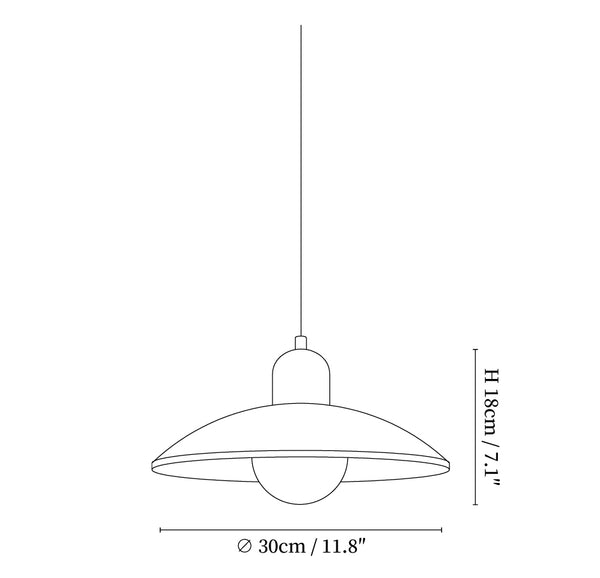 Dimension diagram for Medieval Style Simple Round Table Pendant Lamp M06