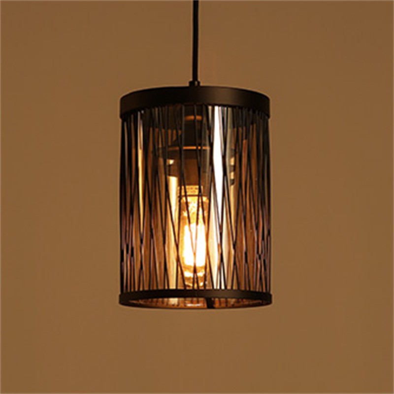 Close view of the NETTENY caged glass pendant light