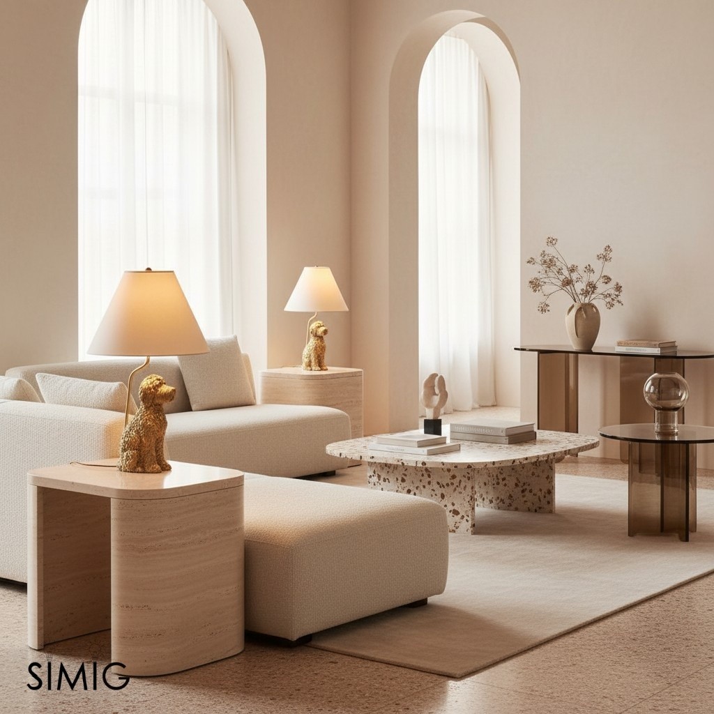 Two Pawdia lamps in a living room setting