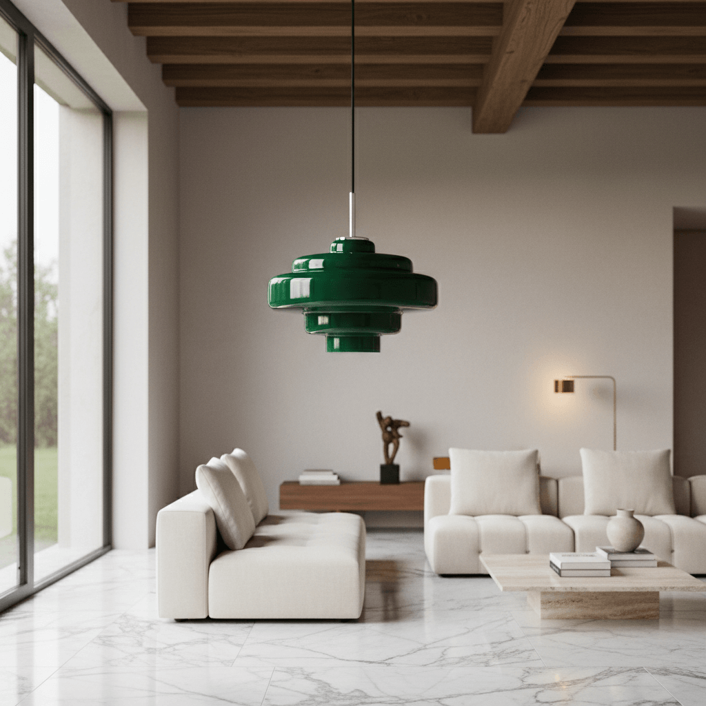 Green Koloro pendant in minimalist room
