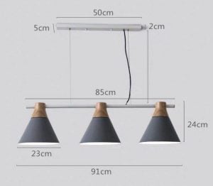 GRENNER Pole Pendant Light dimension diagram