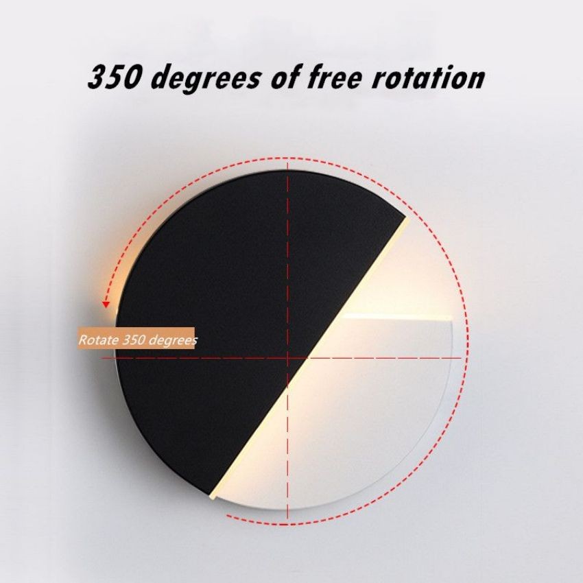 Drehbare Wandleuchte Creative Eclipse: Diagramm zu Drehung und Größe