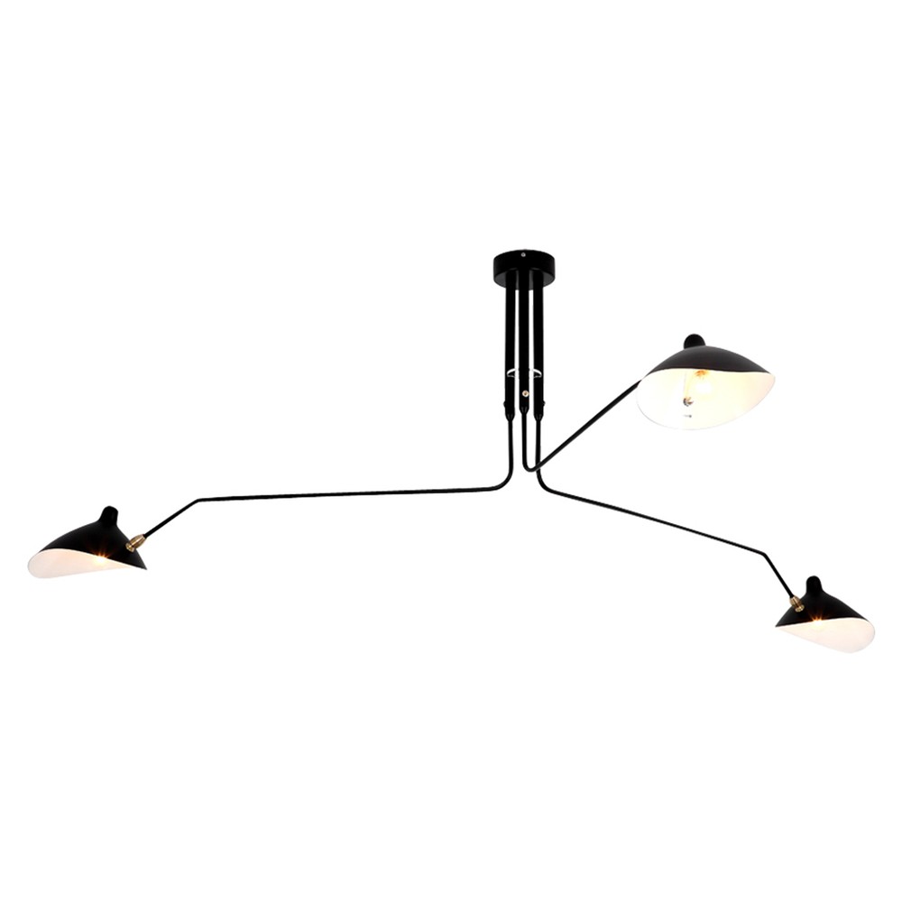 Wieloramienna lampa sufitowa S17 z czarnym wykończeniem. Widok produktu
