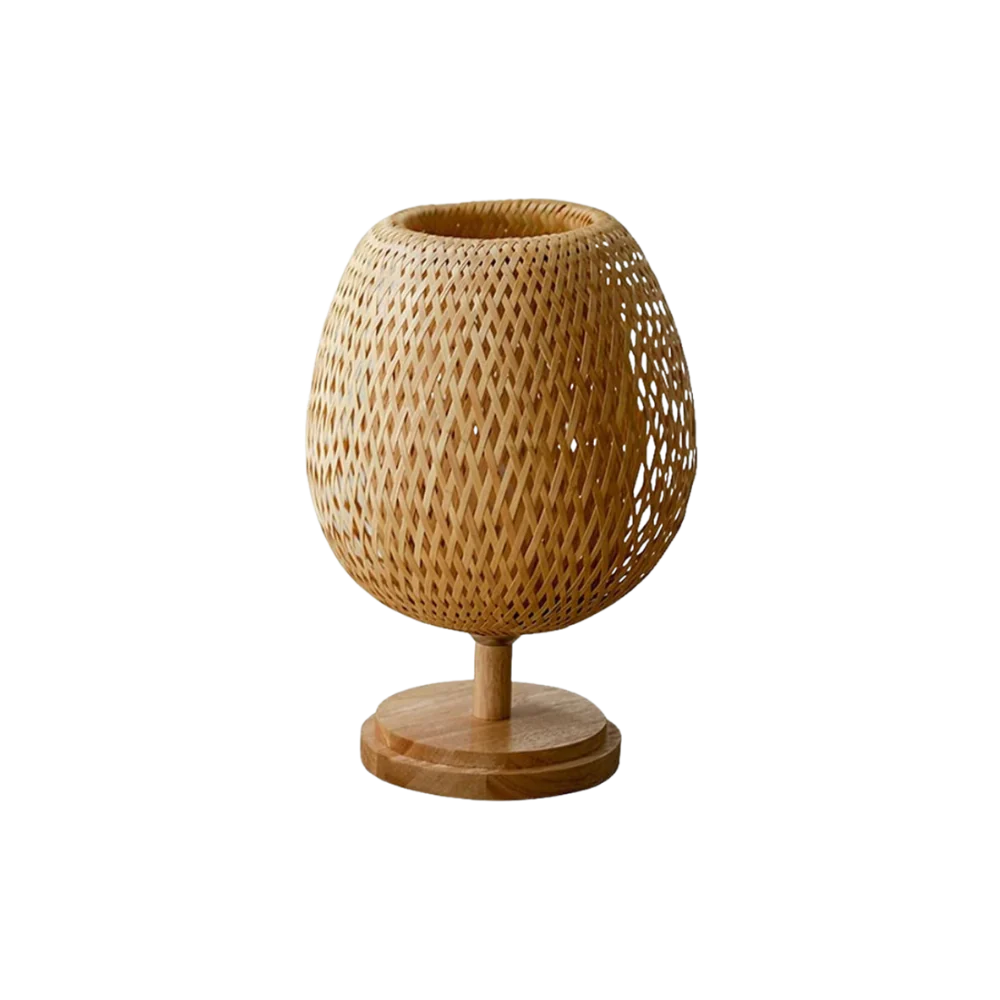 D23cm x H26cm round bamboo table lamp option