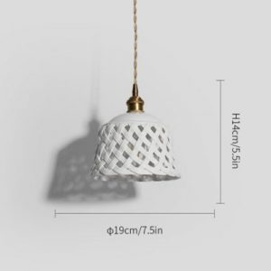 Lampadario a sospensione in ceramica traforata - Dimensioni: Diametro 19 cm x Altezza 14 cm