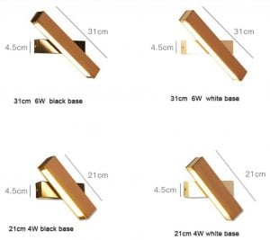 Größendiagramm der verstellbaren Veranda-Wandleuchte mit 21 cm und 31 cm Optionen