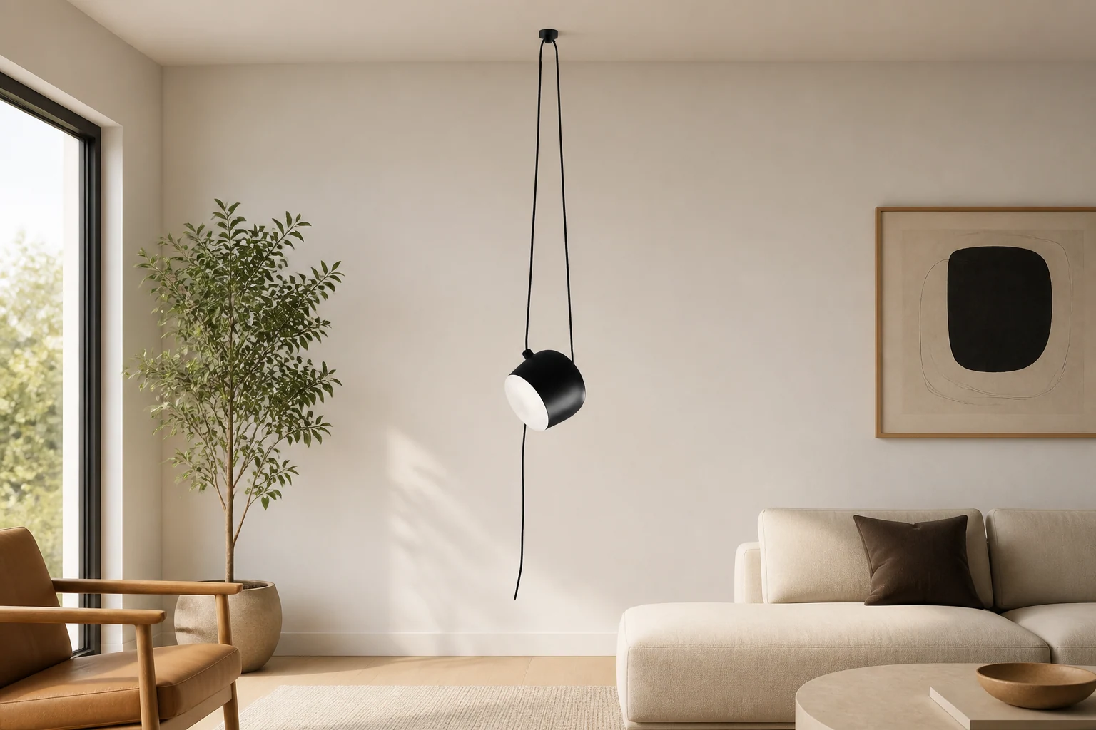 Lampada a sospensione multipla S03 in un ambiente interno moderno
