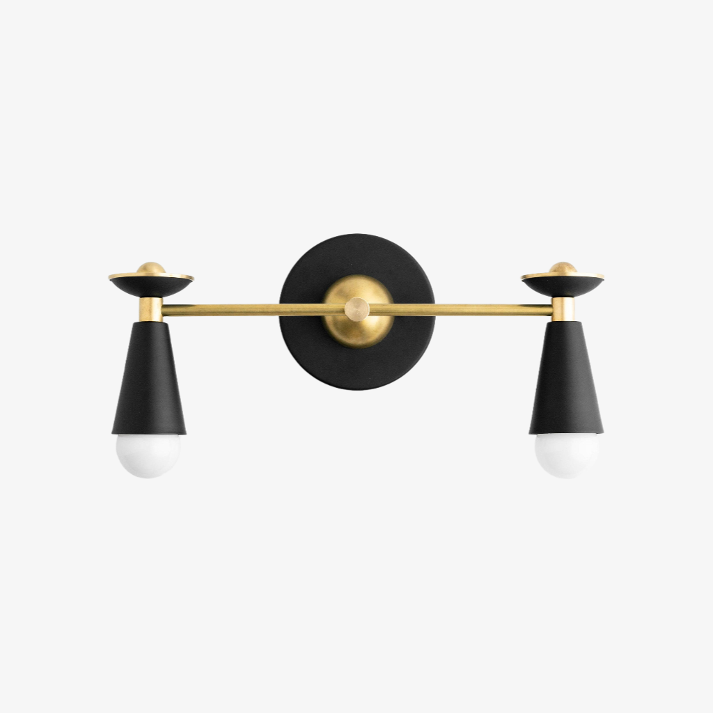 Applique murale Pyralis Cone finition noire et laiton