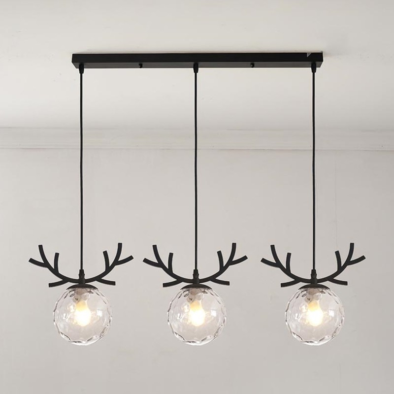 Czarna lampa wisząca WARM z przezroczystym szkłem