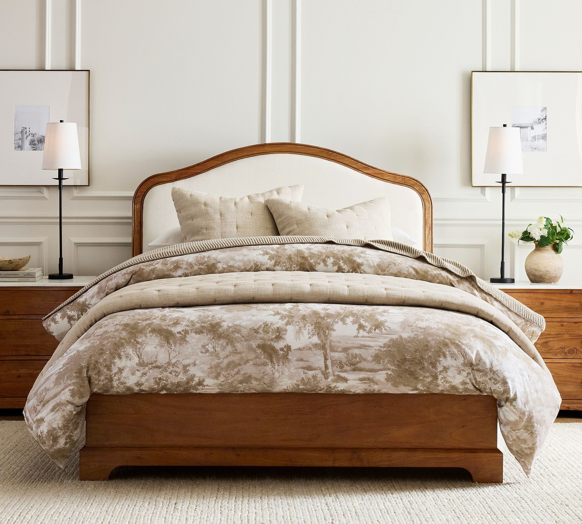 Matching Rowan bedside lamps in a warm bedroom scene