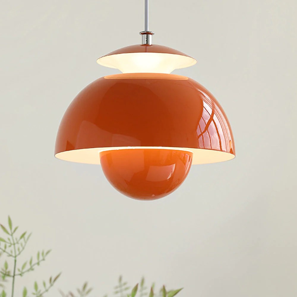 Orange S88-hänge närbild med minimalistisk livsstilsbakgrund