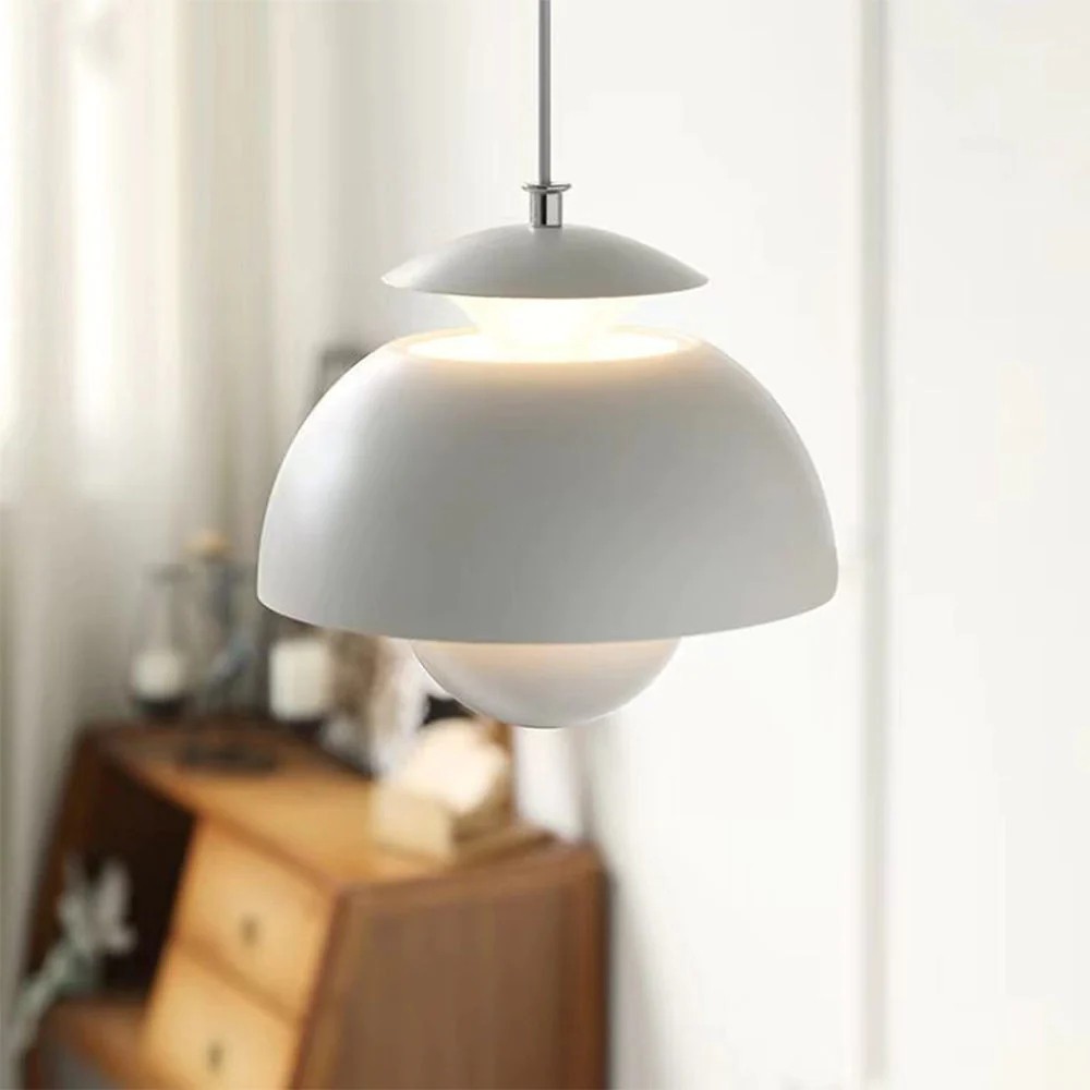 Vit S88 pendellampa i mjuk inredning