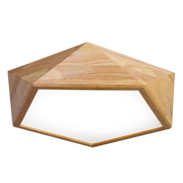 LEXA Geometric LED Ceiling Light in Wood product view