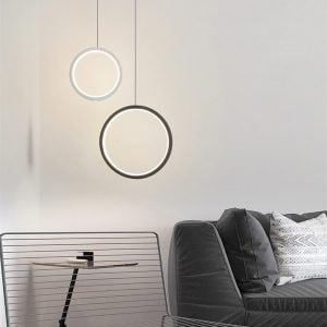 Ring pendant above a sofa in a lifestyle room