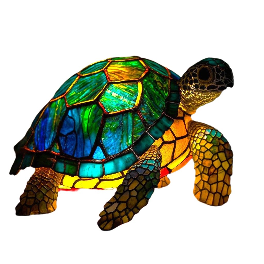 Lampe en résine Tortue Magique, vue isolée