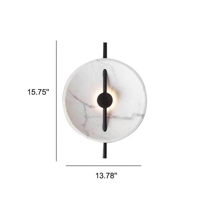 Okrągły kinkiet z żywicy Nordic Diagram wymiarowy D771 przedstawiający wysokość 40 cm i średnicę 35 cm