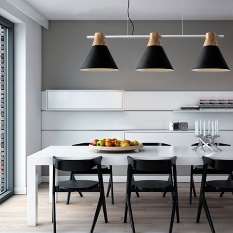 GRENNER Pole Pendant Light over a kitchen dining table