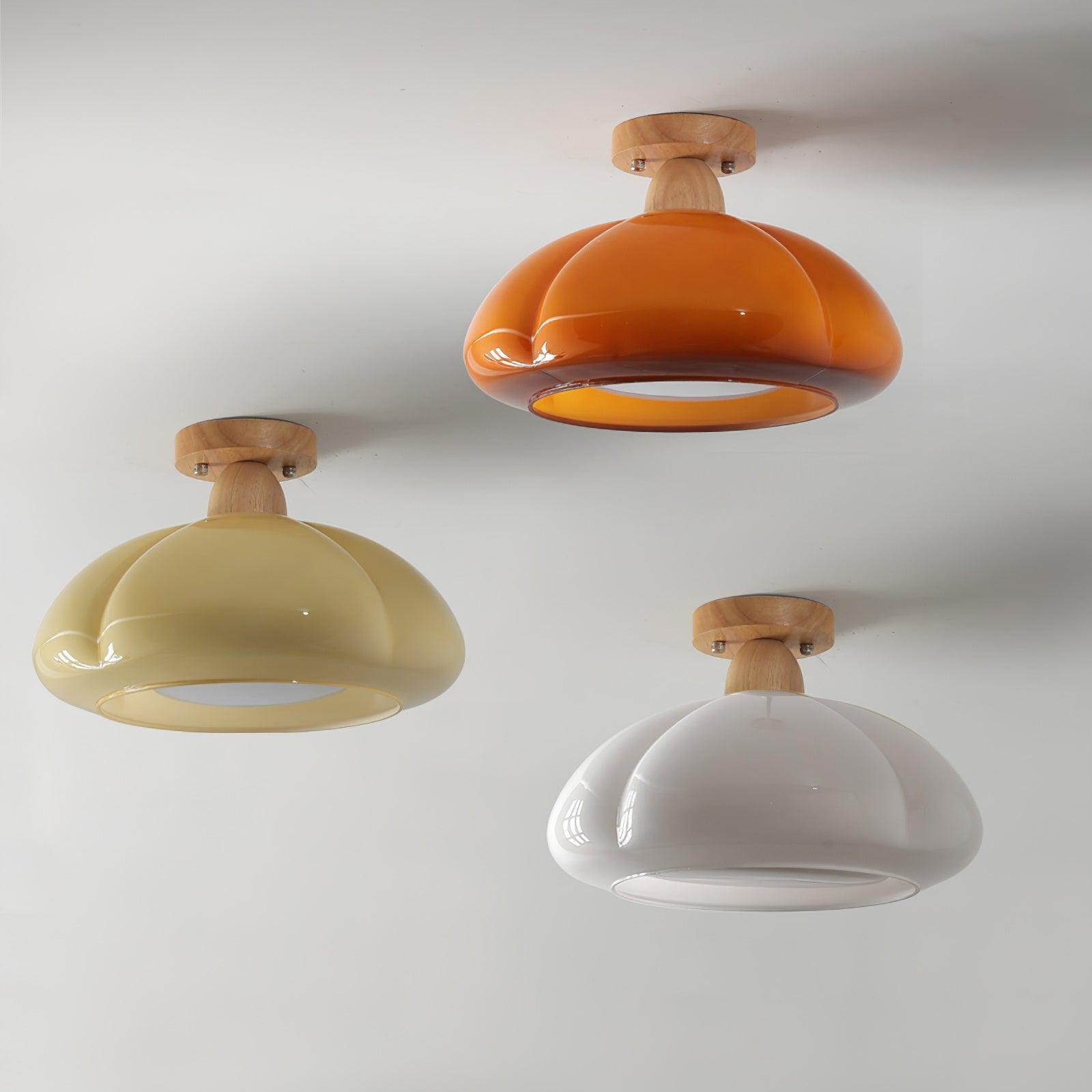 Suspension citrouille disponible en orange, beige et blanc