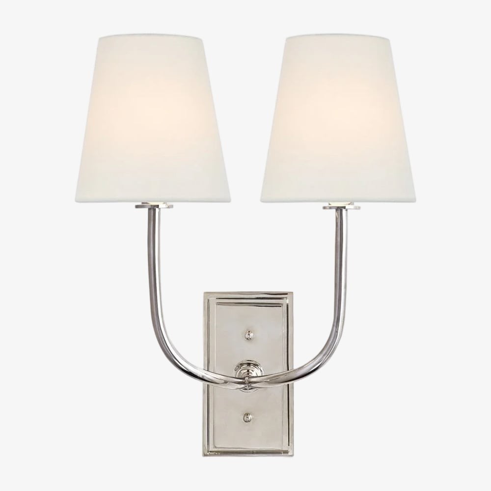 VistaGlow double sconce in silver finish