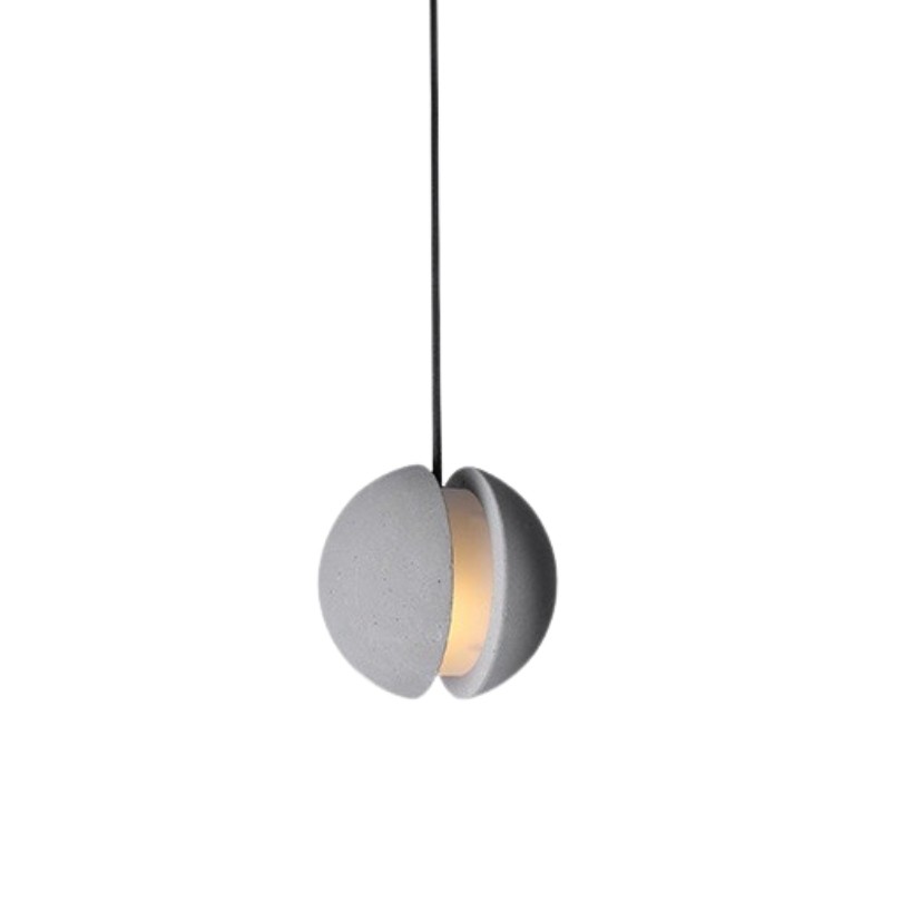 Pojedyncza betonowa lampa wisząca MARS na białym tle
