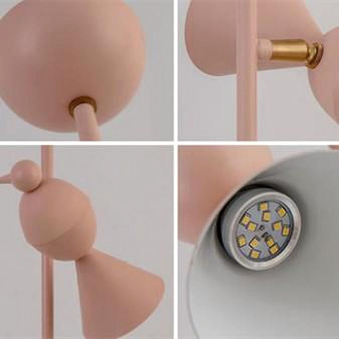 Detalles en primer plano del cuerpo, el conector, la pantalla y la zona de la bombilla de la lámpara colgante con forma de pájaro FLYCATCHER.