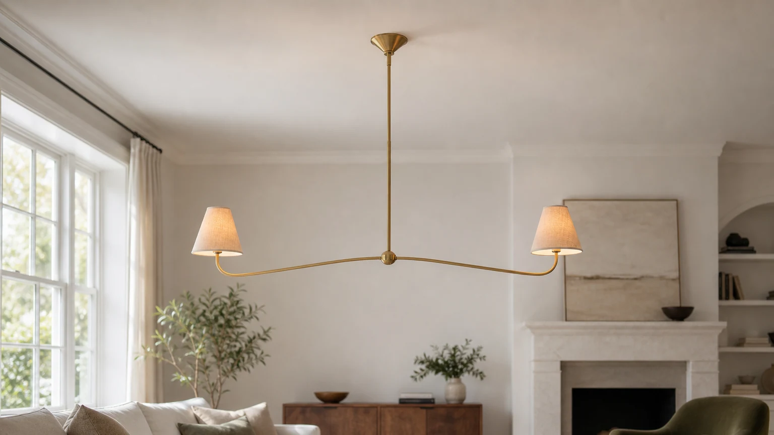 Fibura chandelier in a horizontal room scene