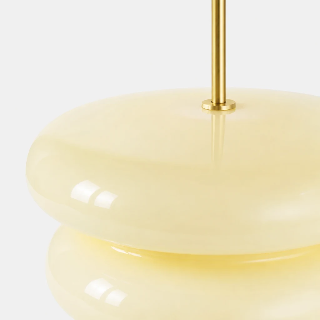 Close-up of the Orra opal glass pendant lamp shade and finish