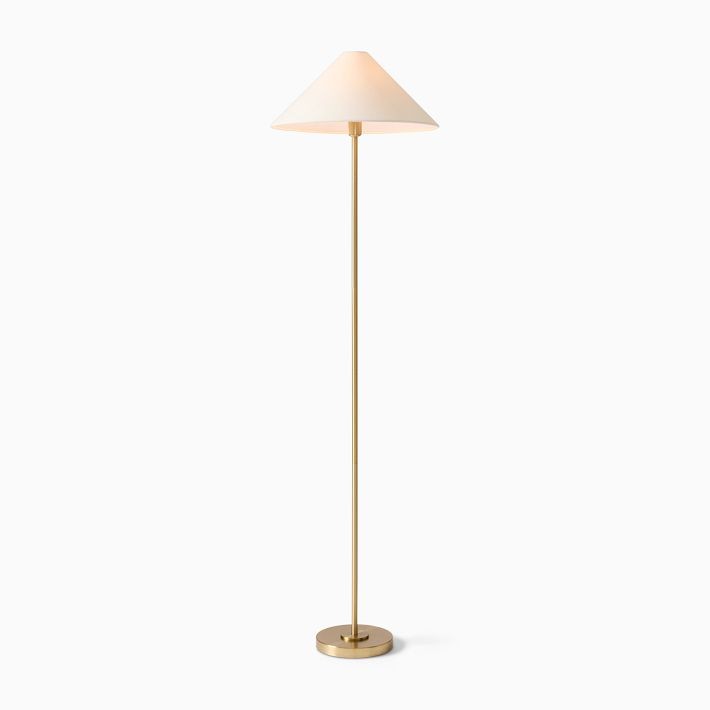 Lampa podłogowa Diora w kolorze szampańskim z brązu, pełny widok