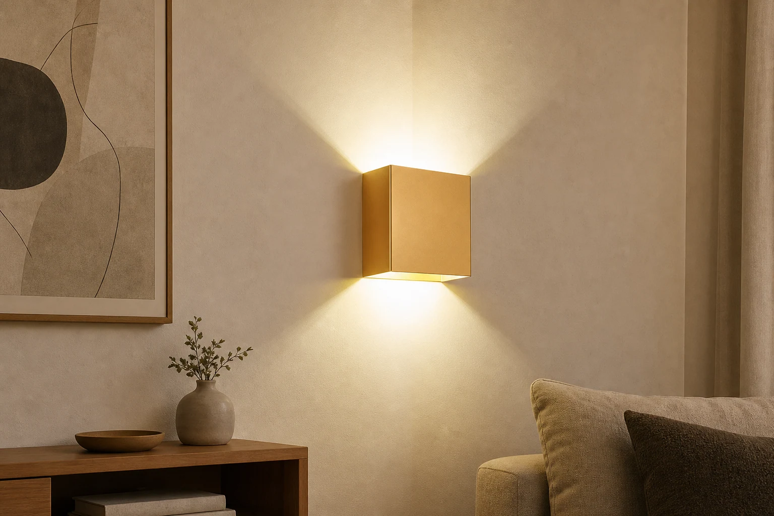 Cube LED-vegglampe i en livsstilsveggsetting