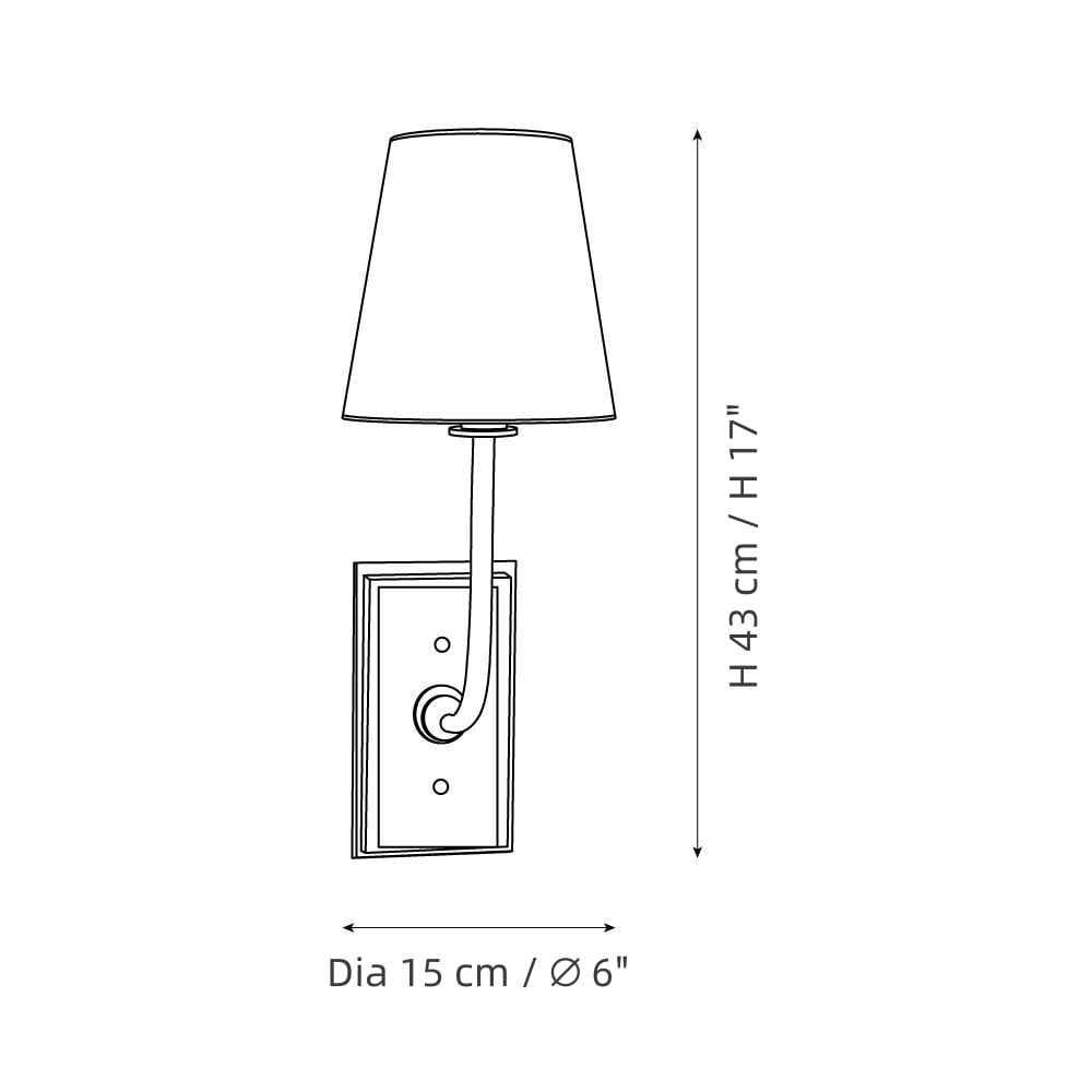 VistaGlow 1 head wall lamp size diagram