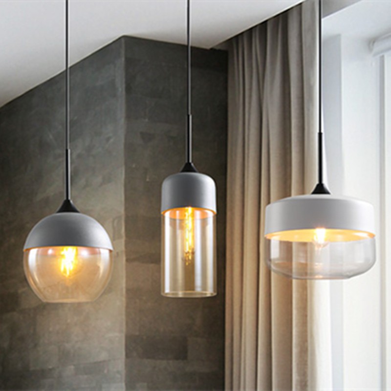 Multiple SOMMELIER pendant lamp shapes installed near curtains