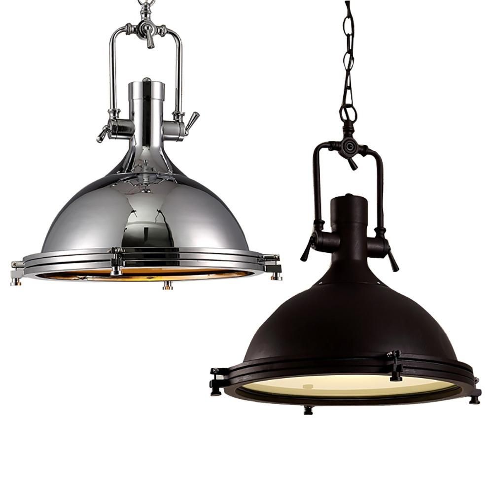 Industrial Country Metal Pendant Light shape and finish variants