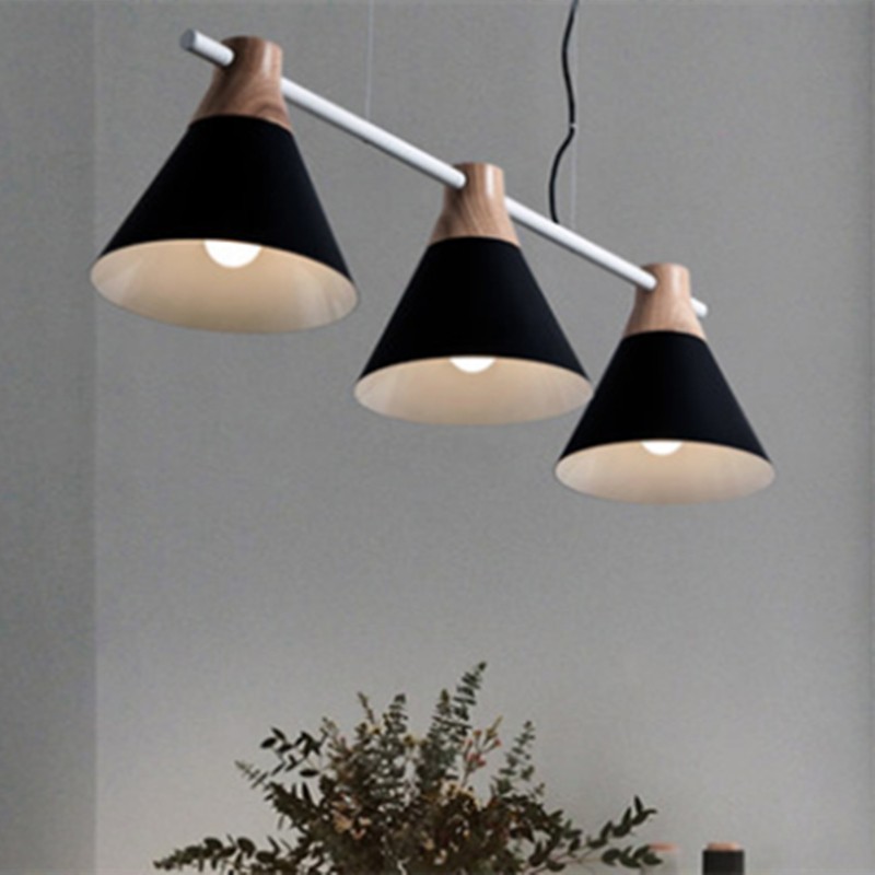 GRENNER Pole Pendant Light in an interior with plant decor