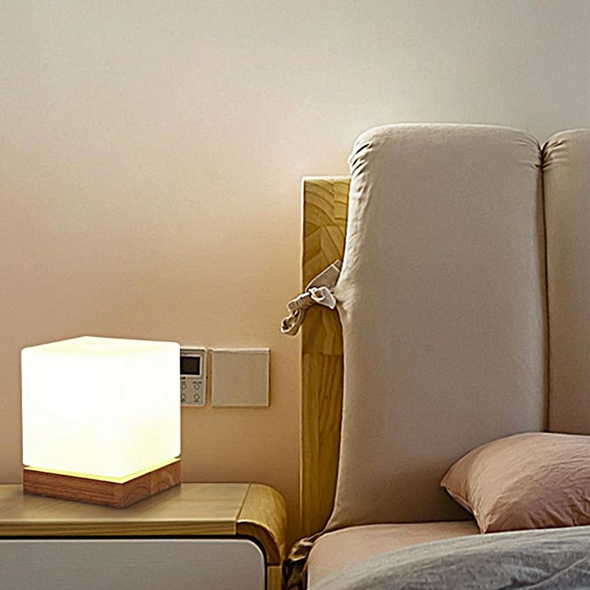 Cube COZY LED Table Light in a bedroom setting