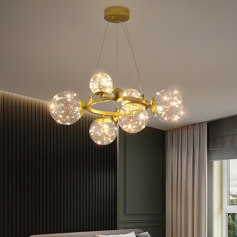 Starry Ball Chandelier in a styled interior scene