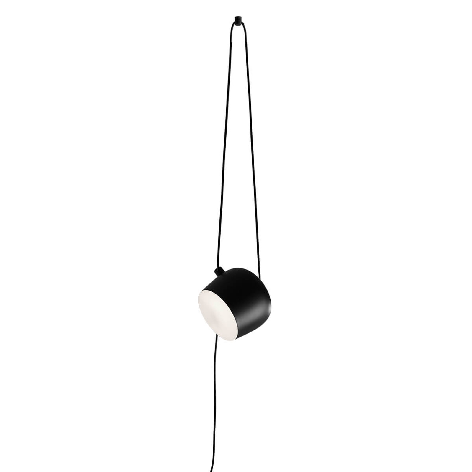Lampada a sospensione singola nera con cavo completo