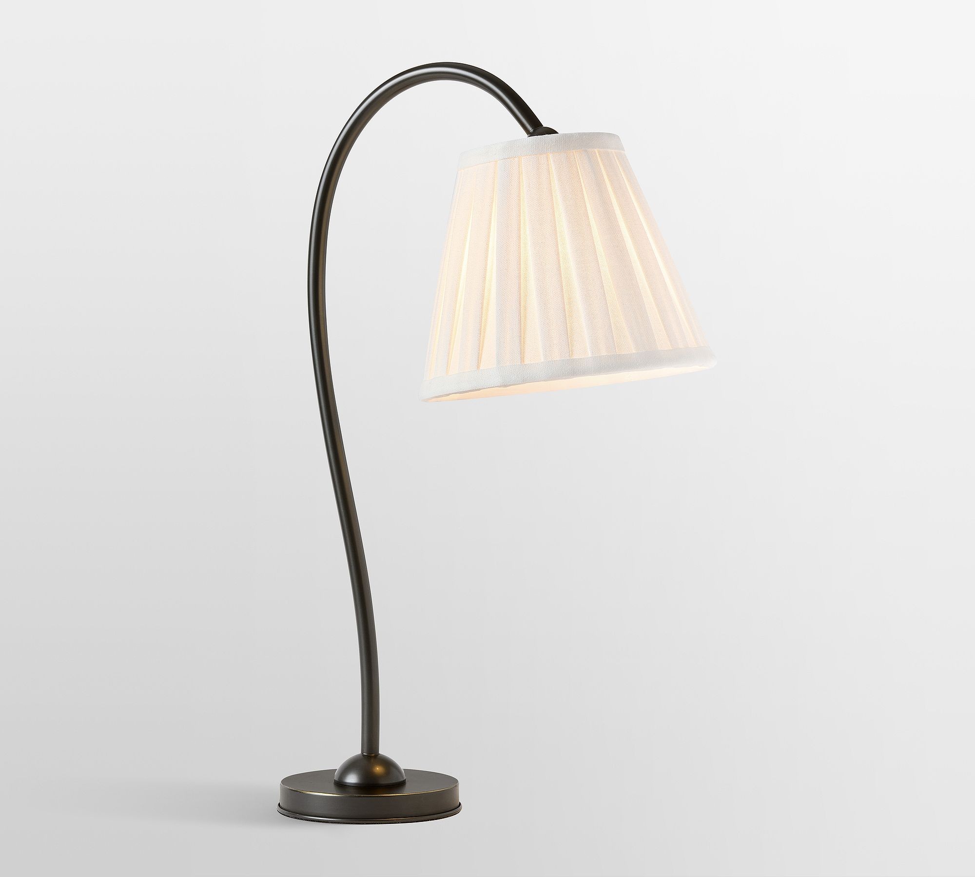 Lampa stołowa Luvora z brązowym wykończeniem na gładkim tle