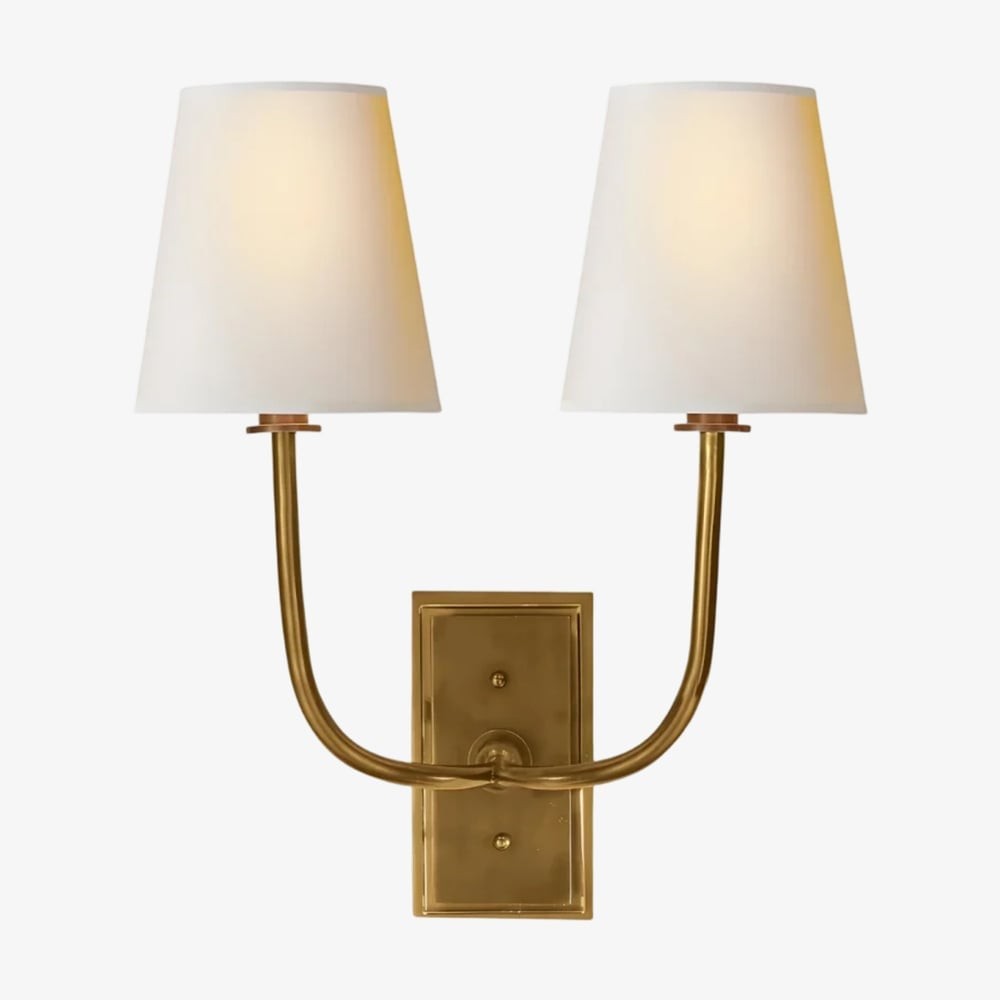 VistaGlow double sconce in brass finish