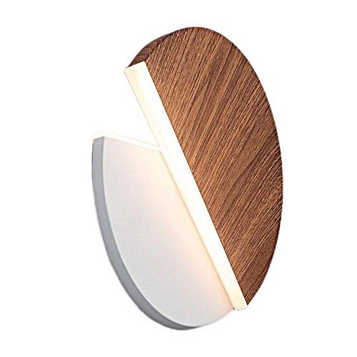 Variante der drehbaren Wandleuchte Creative Eclipse aus Holz und Weiß