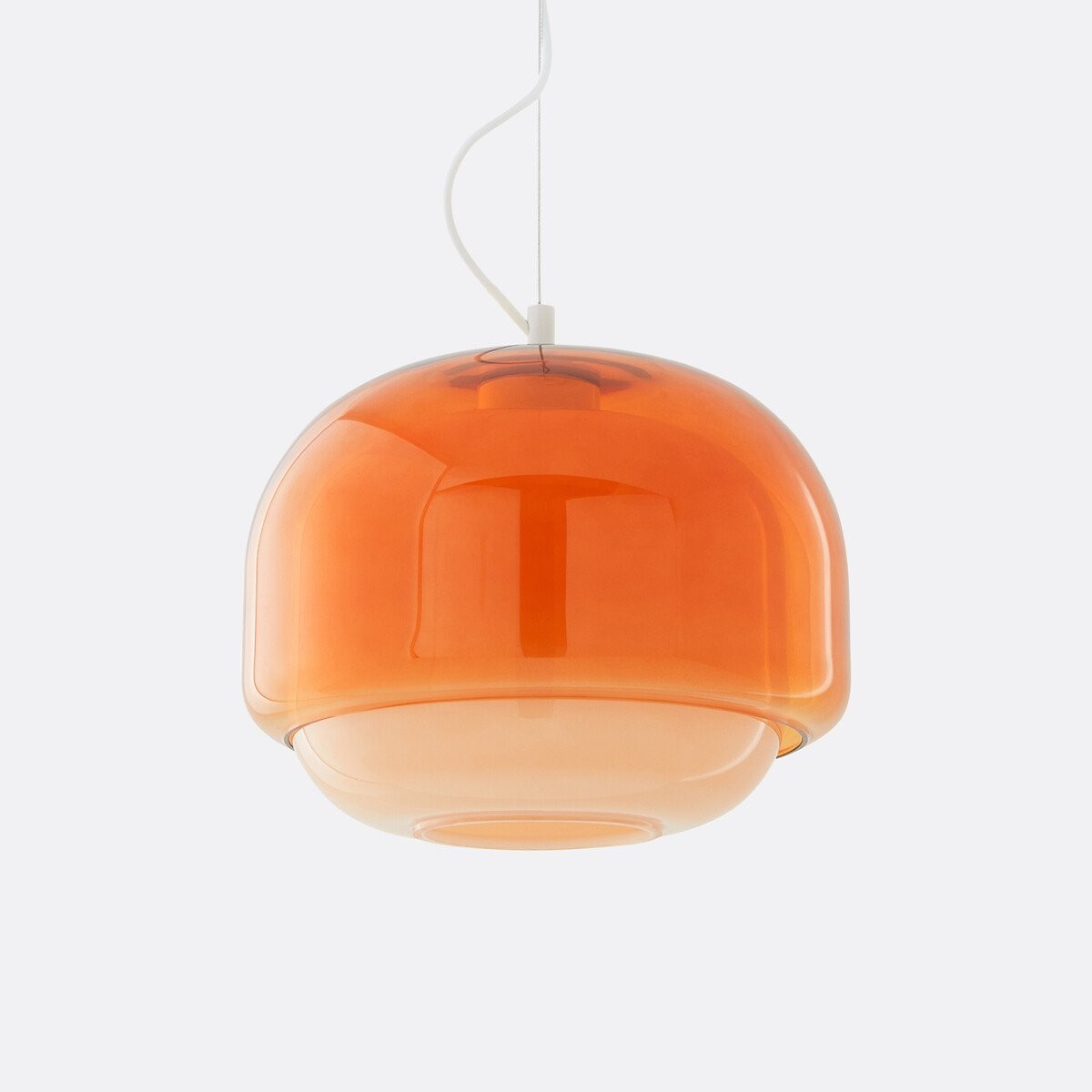 Ciemnopomarańczowa lampa wisząca Clinco w kształcie grzybka