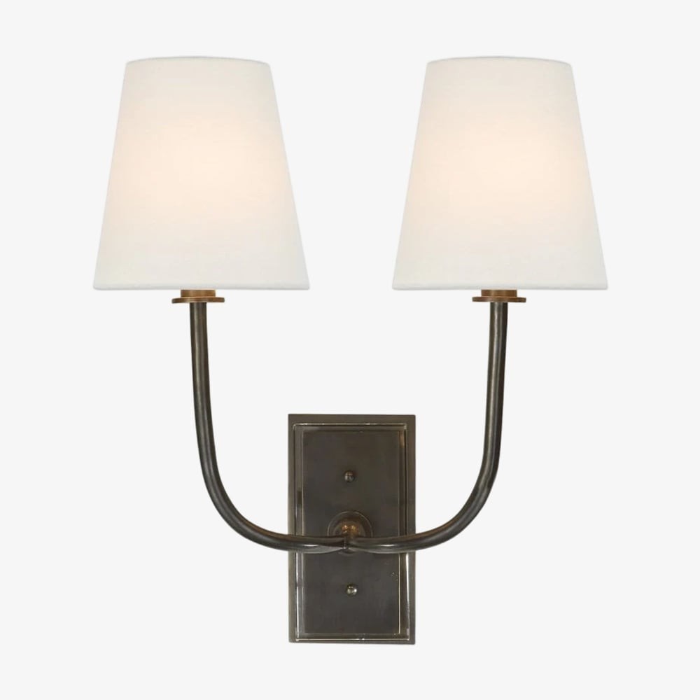 VistaGlow double sconce in black finish