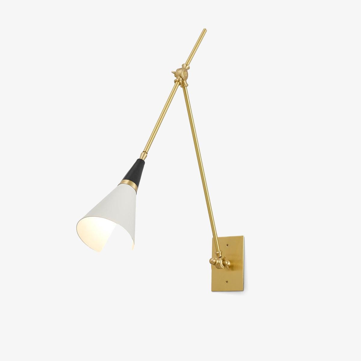 Vista completa del prodotto: Lampada da parete vintage in metallo con braccio orientabile regolabile G37