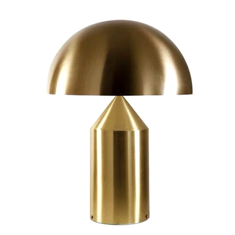 Lampa stołowa grzybkowa ze złotym wykończeniem