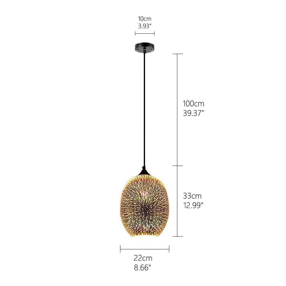 Dimension diagram for pendant lamp model b
